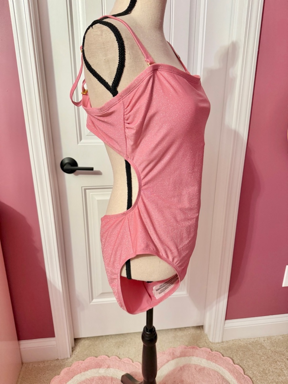 NWT No Boundaries Pink Metallic Shimmer Swimsuit Size XXL